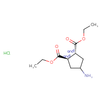 Chemical structure of rac-1,2-diethyl (1R,2R)-4-aminocyclopentane-1,2-dicarboxylate hydrochloride - CSSB06595027799
