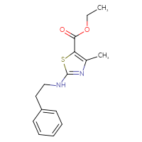 Chemical structure of ethyl 4-methyl-2-[(2-phenylethyl)amino]-1,3-thiazole-5-carboxylate - CSSB00025730353