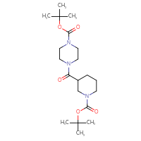Chemical structure of tert-butyl 4-{1-[(tert-butoxy)carbonyl]piperidine-3-carbonyl}piperazine-1-carboxylate - CSSB00106792411