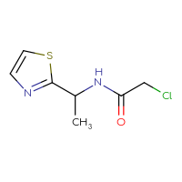 Chemical structure of 2-chloro-N-[1-(1,3-thiazol-2-yl)ethyl]acetamide - CSSB00012086095