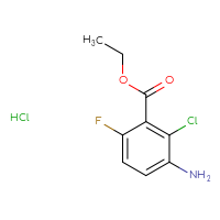 Chemical structure of ethyl 3-amino-2-chloro-6-fluorobenzoate hydrochloride - CSSB20963518059