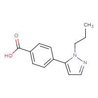 Chemical structure of 4-(1-propyl-1H-pyrazol-5-yl)benzoic acid - CSSB00005809616