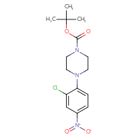 Chemical structure of tert-butyl 4-(2-chloro-4-nitrophenyl)piperazine-1-carboxylate - CSSB00000024680