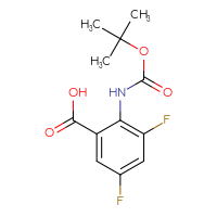 Chemical structure of 2-{[(tert-butoxy)carbonyl]amino}-3,5-difluorobenzoic acid - CSSB00116223285