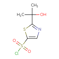 Chemical structure of 2-(2-hydroxypropan-2-yl)-1,3-thiazole-5-sulfonyl chloride - CSSB20591804140