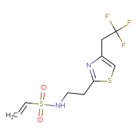 Chemical structure of N-{2-[4-(2,2,2-trifluoroethyl)-1,3-thiazol-2-yl]ethyl}ethene-1-sulfonamide - CSSB21332081183
