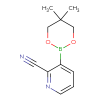 Chemical structure of 3-(5,5-dimethyl-1,3,2-dioxaborinan-2-yl)pyridine-2-carbonitrile - CSSB00000069254
