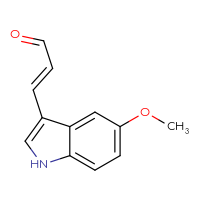 Chemical structure of (2E)-3-(5-methoxy-1H-indol-3-yl)prop-2-enal - CSSB00020653587