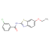 Chemical structure of 3-chloro-N-(6-ethoxy-1,3-benzothiazol-2-yl)benzamide - CSSB00028004962