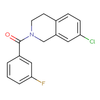 Chemical structure of 7-chloro-2-(3-fluorobenzoyl)-1,2,3,4-tetrahydroisoquinoline - CSSB02034511475