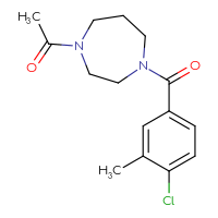 Chemical structure of 1-[4-(4-chloro-3-methylbenzoyl)-1,4-diazepan-1-yl]ethan-1-one - CSSB00095445625