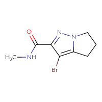 Chemical structure of 3-bromo-N-methyl-4H,5H,6H-pyrrolo[1,2-b]pyrazole-2-carboxamide - CSSB01991069105