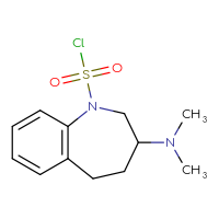 Chemical structure of 3-(dimethylamino)-2,3,4,5-tetrahydro-1H-1-benzazepine-1-sulfonyl chloride - CSSB21224764113
