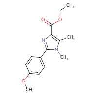 Chemical structure of ethyl 2-(4-methoxyphenyl)-1,5-dimethyl-1H-imidazole-4-carboxylate - CSSB00904069475
