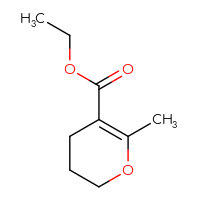 Chemical structure of ethyl 6-methyl-3,4-dihydro-2H-pyran-5-carboxylate - CSSB00000036422