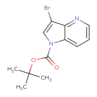 Chemical structure of tert-butyl 3-bromo-1H-pyrrolo[3,2-b]pyridine-1-carboxylate - CSSB00010074927