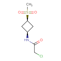 Chemical structure of 2-chloro-N-[(1s,3s)-3-methanesulfonylcyclobutyl]acetamide - CSSB03551417999