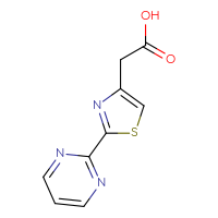 Chemical structure of 2-[2-(pyrimidin-2-yl)-1,3-thiazol-4-yl]acetic acid - CSSB00000741681