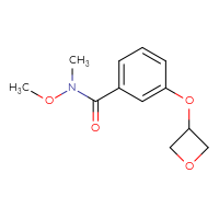 Chemical structure of N-methoxy-N-methyl-3-(oxetan-3-yloxy)benzamide - CSSB15033579176