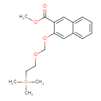 Chemical structure of methyl 3-{[2-(trimethylsilyl)ethoxy]methoxy}naphthalene-2-carboxylate - CSSB21241325396