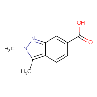 Chemical structure of 2,3-dimethyl-2H-indazole-6-carboxylic acid - CSSB00009844932