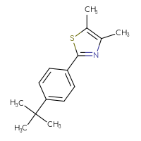 Chemical structure of 2-(4-tert-butylphenyl)-4,5-dimethyl-1,3-thiazole - CSSB01415791791