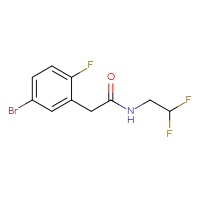 Chemical structure of 2-(5-bromo-2-fluorophenyl)-N-(2,2-difluoroethyl)acetamide - CSSB01994963520