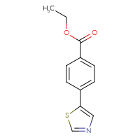 Chemical structure of ethyl 4-(1,3-thiazol-5-yl)benzoate - CSSB03559660439