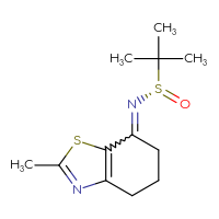 Chemical structure of (S)-2-methyl-N-(2-methyl-4,5,6,7-tetrahydro-1,3-benzothiazol-7-ylidene)propane-2-sulfinamide - CSSB21331617970
