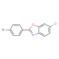 Chemical structure of 2-(4-bromophenyl)-6-chloro-1,3-benzoxazole - CSSB20621207806