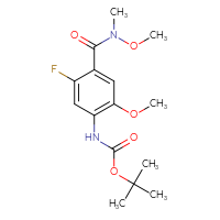 Chemical structure of tert-butyl N-{5-fluoro-2-methoxy-4-[methoxy(methyl)carbamoyl]phenyl}carbamate - CSSB21151595241