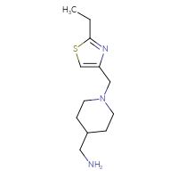 Chemical structure of 1-{1-[(2-ethyl-1,3-thiazol-4-yl)methyl]piperidin-4-yl}methanamine - CSSB00000754435