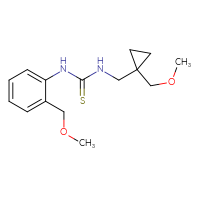 Chemical structure of 3-{[1-(methoxymethyl)cyclopropyl]methyl}-1-[2-(methoxymethyl)phenyl]thiourea - CSSB01039234718