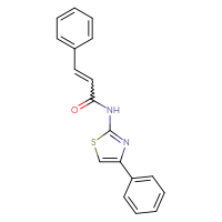 Chemical structure of 3-phenyl-N-(4-phenyl-1,3-thiazol-2-yl)prop-2-enamide - CSSB00027985176