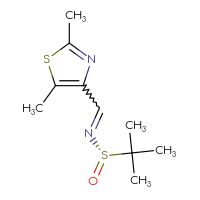 Chemical structure of (S)-N-[(2,5-dimethyl-1,3-thiazol-4-yl)methylidene]-2-methylpropane-2-sulfinamide - CSSB00156887991