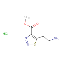 Chemical structure of methyl 5-(2-aminoethyl)-1,2,3-thiadiazole-4-carboxylate hydrochloride - CSSB20963526700