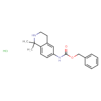 Chemical structure of benzyl N-(1,1-dimethyl-1,2,3,4-tetrahydroisoquinolin-6-yl)carbamate hydrochloride - CSSB06835377709