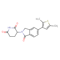Chemical structure of 3-[5-(2,5-dimethylthiophen-3-yl)-1-oxo-2,3-dihydro-1H-isoindol-2-yl]piperidine-2,6-dione - CSSB03525348790