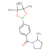 Chemical structure of 2-methyl-1-[4-(4,4,5,5-tetramethyl-1,3,2-dioxaborolan-2-yl)benzoyl]pyrrolidine - CSSB02522297759