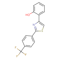 Chemical structure of 2-{2-[4-(trifluoromethyl)phenyl]-1,3-thiazol-4-yl}phenol - CSSB00161153209