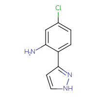 Chemical structure of 5-chloro-2-(1H-pyrazol-3-yl)aniline - CSSB00000117467