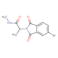Chemical structure of 2-(5-bromo-1,3-dioxo-2,3-dihydro-1H-isoindol-2-yl)-N-methylpropanamide - CSSB02007639491