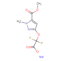 Chemical structure of sodium 2,2-difluoro-2-{[5-(methoxycarbonyl)-1-methyl-1H-pyrazol-3-yl]oxy}acetate - CSSB21495901591