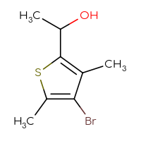 Chemical structure of 1-(4-bromo-3,5-dimethylthiophen-2-yl)ethan-1-ol - CSSB00021220867