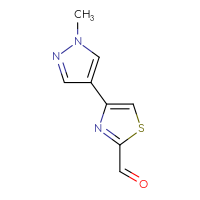 Chemical structure of 4-(1-methyl-1H-pyrazol-4-yl)-1,3-thiazole-2-carbaldehyde - CSSB00000717366