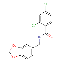 Chemical structure of N-[(2H-1,3-benzodioxol-5-yl)methyl]-2,4-dichlorobenzamide - CSSB00026307496