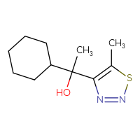 Chemical structure of 1-cyclohexyl-1-(5-methyl-1,2,3-thiadiazol-4-yl)ethan-1-ol - CSSB06805070189