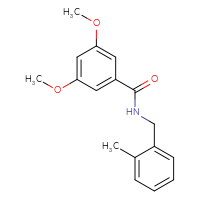 Chemical structure of 3,5-dimethoxy-N-[(2-methylphenyl)methyl]benzamide - CSSB00046170506