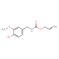 Chemical structure of prop-2-en-1-yl N-[(4-hydroxy-3-methoxyphenyl)methyl]carbamate - CSSB02276509686