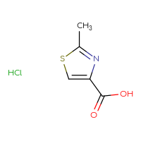 Chemical structure of 2-methyl-1,3-thiazole-4-carboxylic acid hydrochloride - CSSB00000720672